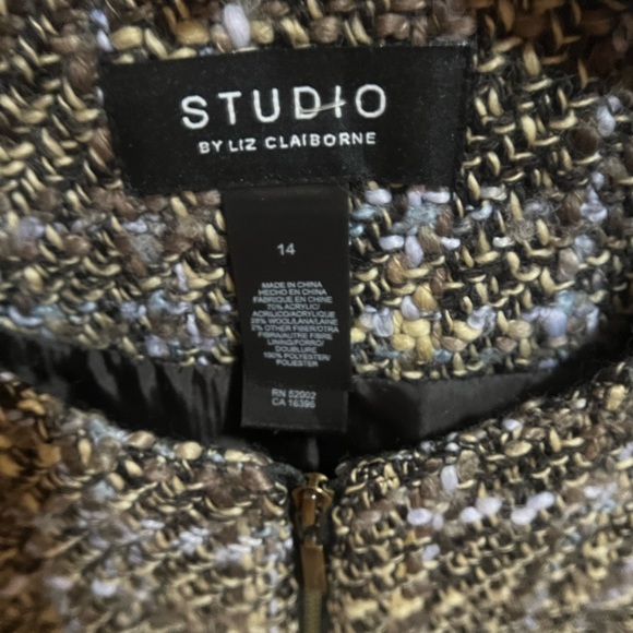 Studio Women's Tweed Blazer - Black, Gray, and Blue - Picture 3 of 3